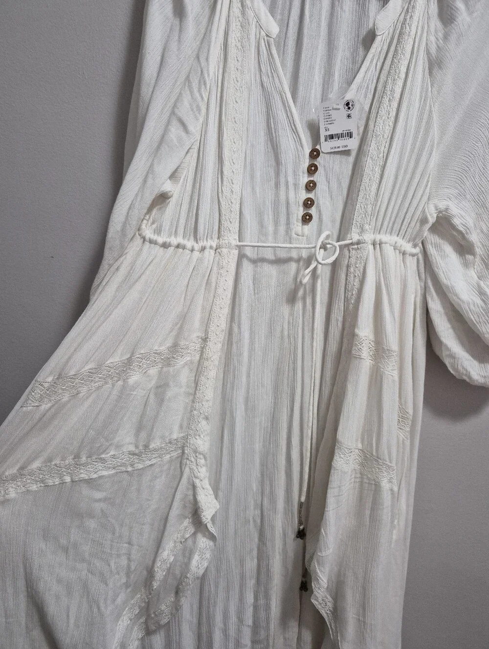 Free People NWT Plenty of Love Maxi Dress In Ivory Size XS - Picture 9 of 9
